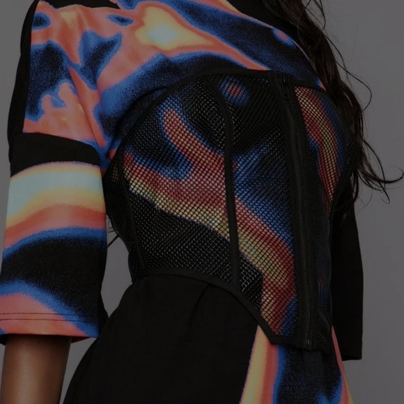 Dollskill Poster Grl How Do I Mesh Corset Top Black Sheer Size Small Bustier - Picture 8 of 8
